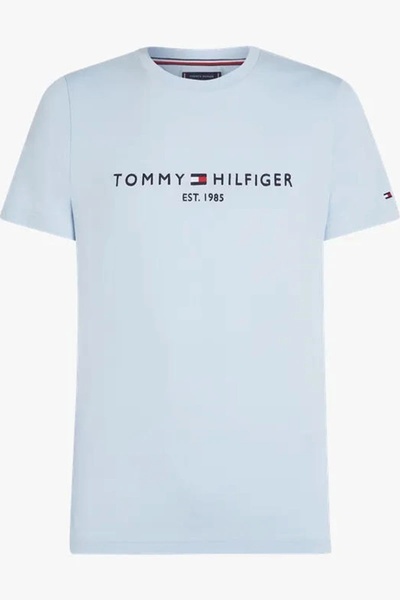 Tommy Hilfiger TOMMY LOGO TEE Erkek mavi T-shirt MW0MW11797C1O