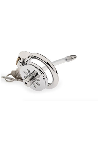 Penis Kilidi Mikro Metal (Chastity Cage) 45mm Halka Silikon tuplu