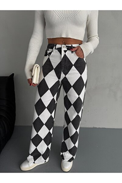 Zeo Basic Ballowa Patterned Palazzo Pants