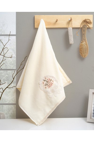 Hazangülü Buldan Üretim Elite Dowry Embroidered Velvet 6-Piece Kitchen Towel I 30X50