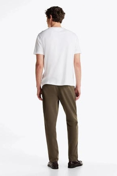 Tommy Hilfiger Erkek Beyaz Logo Yuvarlak Yaka T-Shirt