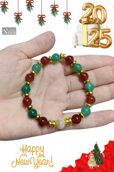 CessNova New Year, New Year, Friend, Lover, Wife, Mother Daughter Agate Natural Stone Bracelets (Gift Packed)