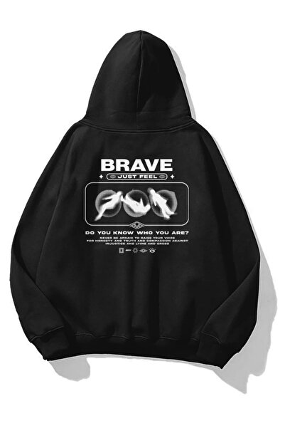 Bravebell Hanorac negru unisex Brave