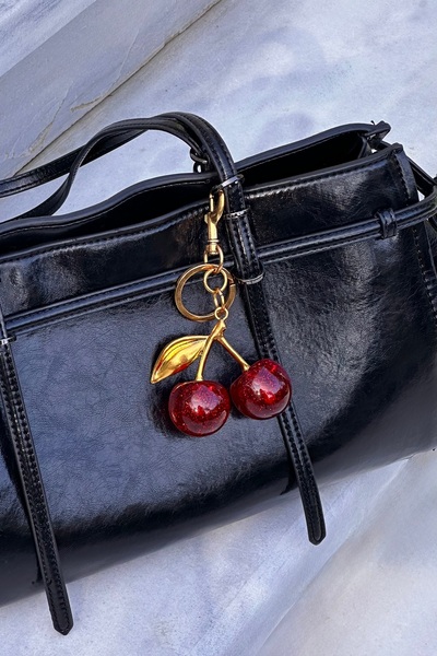 klovi Büyük Kiraz Cherry Çanta Aksesuarı Charm Anahtarlık