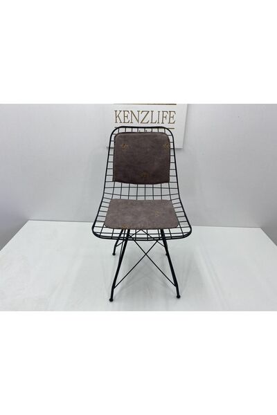 Kenzlife Knsz Kafes Tel Sandalyesi 1 Li Mazlum Syhgri İşlemeli Kumaş Sırtmind...