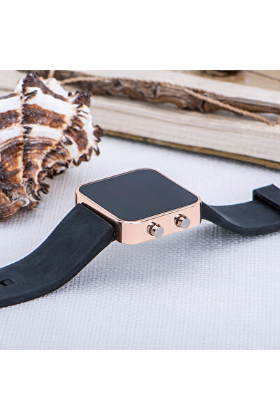 Spectrum Rose Renk Led Ekran Siyah Silikon Kordonlu Yetişkin Kız Kadın Unisex...