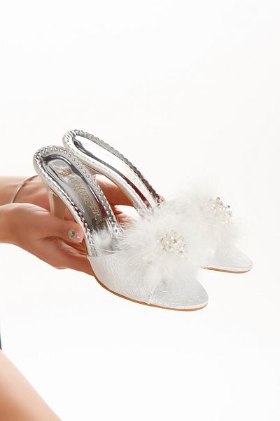 DARUGA Women's Thin Heeled Bridal Dowry Slippers