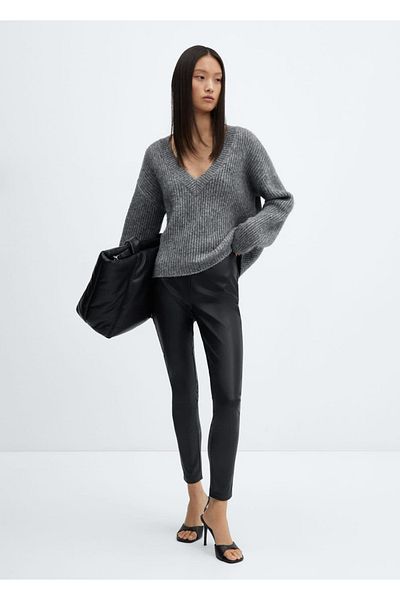 MANGO Woman Leggings in Lederoptik
