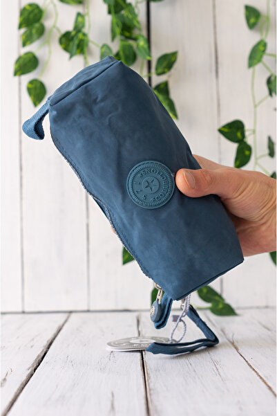 İMAKS Krinkıl / Klinkır Tek Fermuarlı Bilek Askılı Cep Telefon El Çantası Cüzdan Kalemlik Mavi 1115h