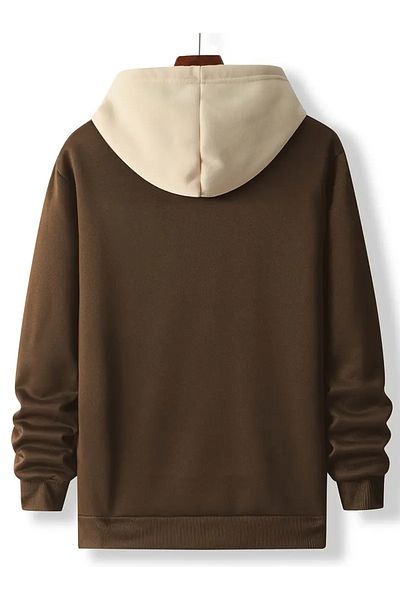 aynewmoda Men's Comfortable Polyester Hoodie, Arabic Line Print, Long Sleeve