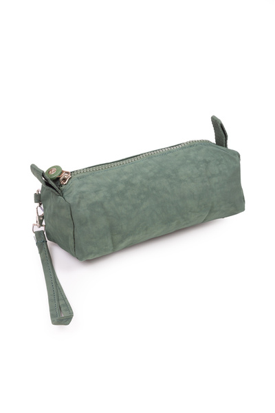 İMAKS Green Clinker Phone Clutch Bag - Single Zipper, Wrist Strap Pocket, Wallet and Pen Holder 1115H