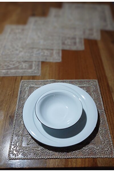 Neweste Американски сервиз Supla от 6 части - с квадратен шарен мотив, бродер...