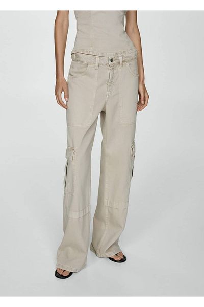MANGO Woman Cargo τζιν με τσέπες