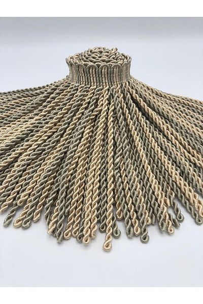 KATMERTEKS Bouillon Fringe 6 Meters Sand Green-Cappuccino Color