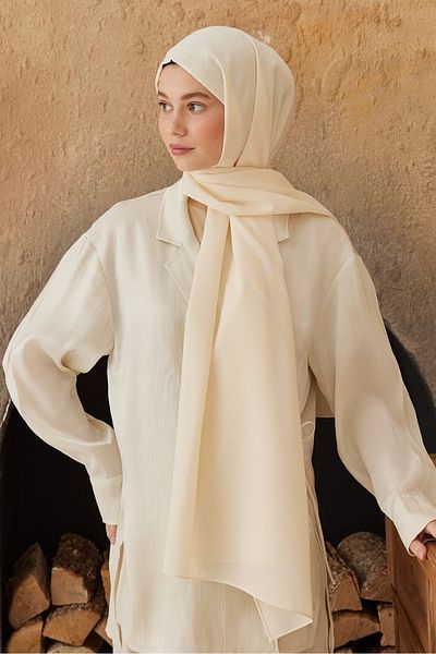 ByMisa Store Solid Color Patterned Jacquard Shawl