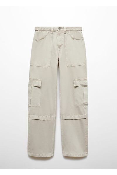 MANGO Woman Cepli kargo jean pantolon