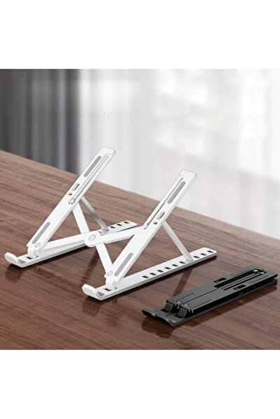 İthal حامل كمبيوتر محمول مغناطيسي قابل للطي باللون الأبيض من البلاستيك.