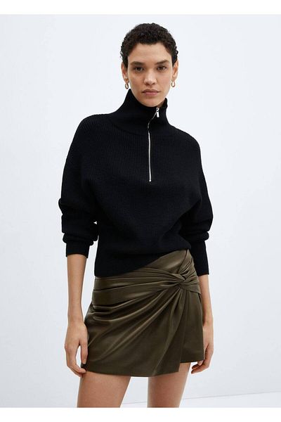 MANGO Woman Leather look pants skirt