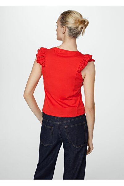 MANGO Woman Fodros pamut póló