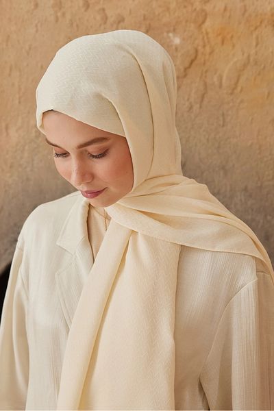 ByMisa Store Solid Color Patterned Jacquard Shawl