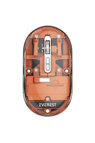 Everest Sm-bt29 Glassy Transparan 2in1 Bluetooth Ve 2.4ghz Kablosuz Mouse Turuncu