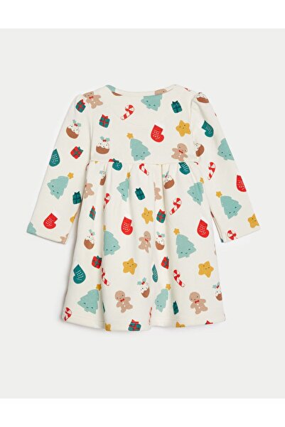 Marks & Spencer Yılbaşı Temalı Uzun Kollu Elbise (0-3 Yaş)