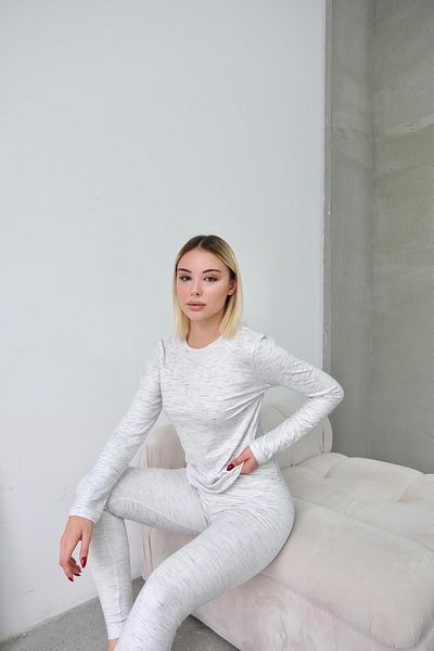 C&City Gray Soft Long Sleeve Crew Neck T-Shirt