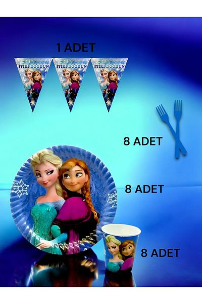 VibeHome Frozen Themed S Pack for 8 - Birthday Party and Fun Events