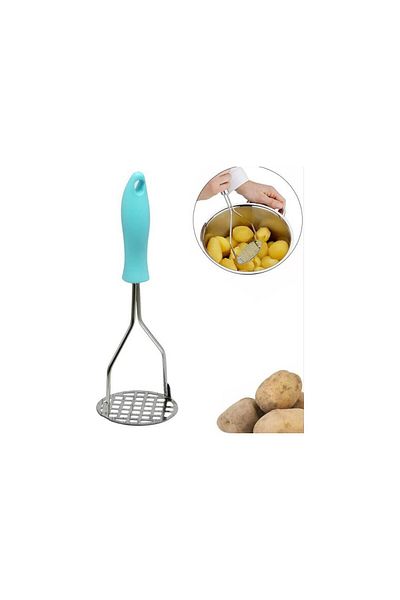FBZhome Metal Potato Masher - Puree Maker with color and Handle