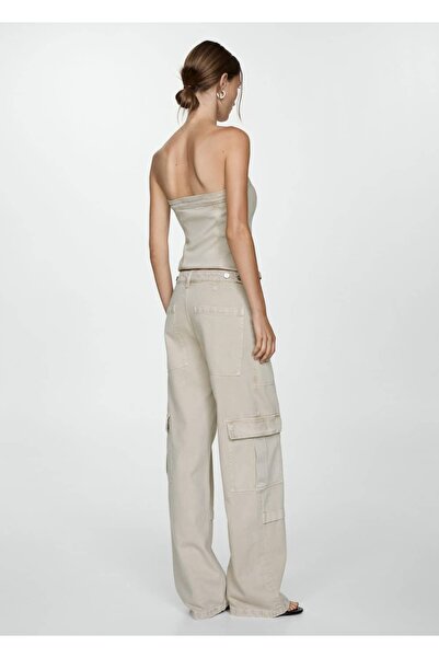 MANGO Woman Cepli kargo jean pantolon