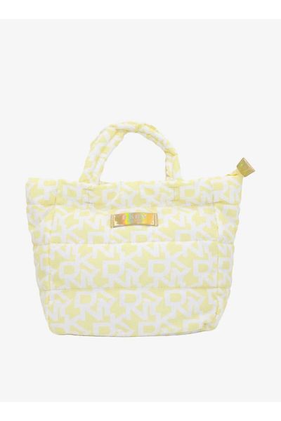Dkny Monogram Print Pouch with Double Handle and Zip Closure