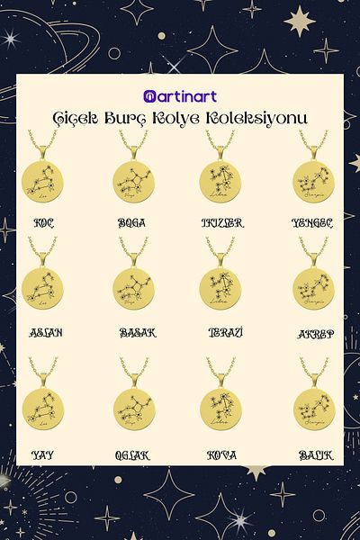 ArtinArt Virgo Flower Constellation Horoscope 316L Silver Steel Necklace