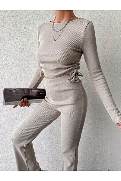 BİGÜMEX Kadın Raporlu İspanyol Paça Alt-Üst Takım