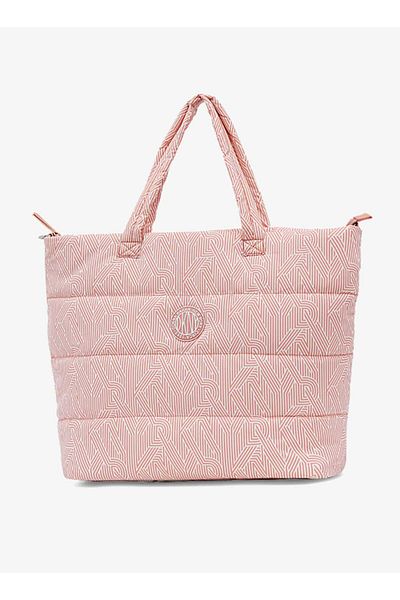 Dkny Printed Tote Bag with Zip Closure and Double Handle