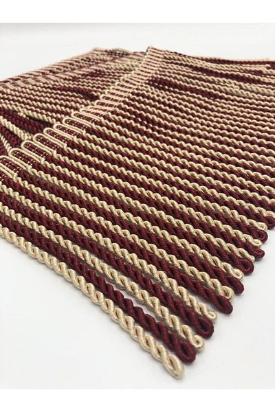 KATMERTEKS Bouillon Fringe 10 Meters Claret Red-Cappuccino Color
