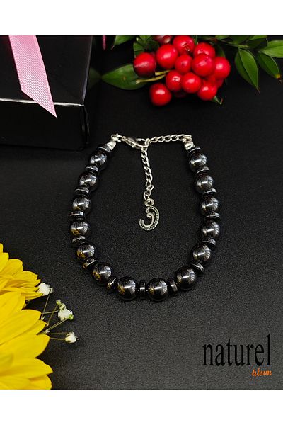 Naturel Tılsım Hematite Natural Stone Lady Bracelet