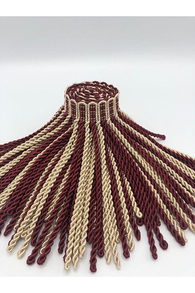 KATMERTEKS Bouillon Fringe 10 Meters Claret Red-Cappuccino Color