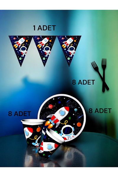VibeHome Space Themed S Pack for 8 - Birthday Party and Fun Events