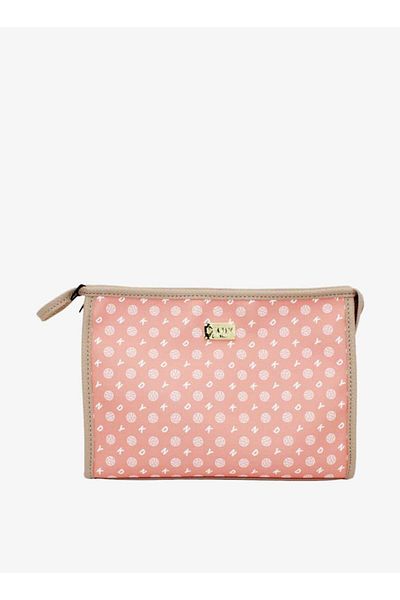 Dkny Monogram Print Pouch with Zip Closure