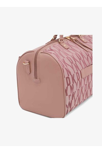 Dkny Monogram Print Duffle Bag with Detachable Strap and Zip Closure