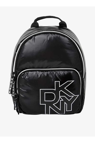 Dkny Logo Print Backpack with Adjustable Shoulder Straps and Handle