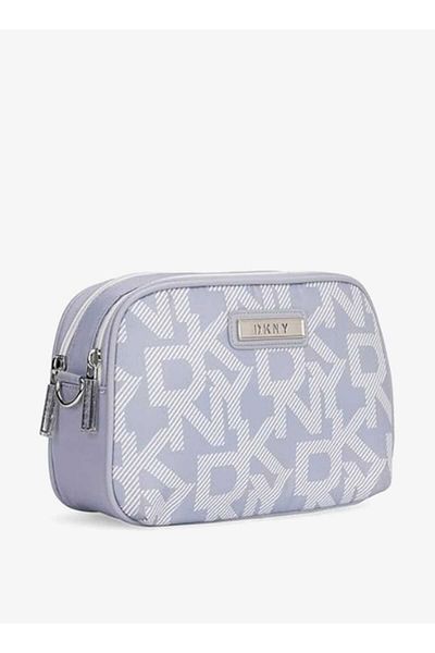 Dkny Logo Print Crossbody Bag with Detachable Strap and Zip Closure