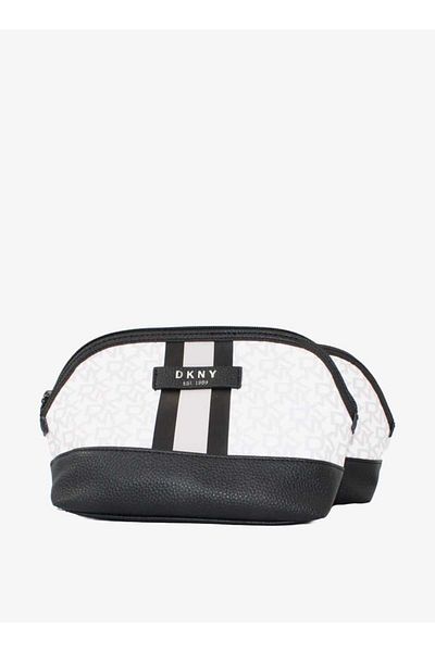 Dkny Monogram Print Pouch with Zip Closure - Set of 2