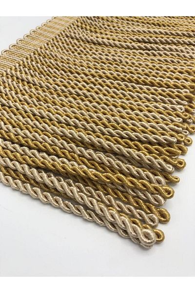 KATMERTEKS Bouillon Fringe 6 Meters Gold-Cappuccino Color