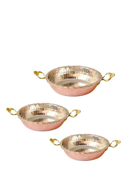 ANTEP DÜNYASI مجموعة مقلاة نحاسية مسننة مكونة من 3 قطع