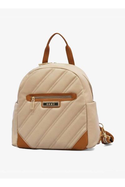 Dkny Textured Backpack with Zip Closure and Adjustable Straps