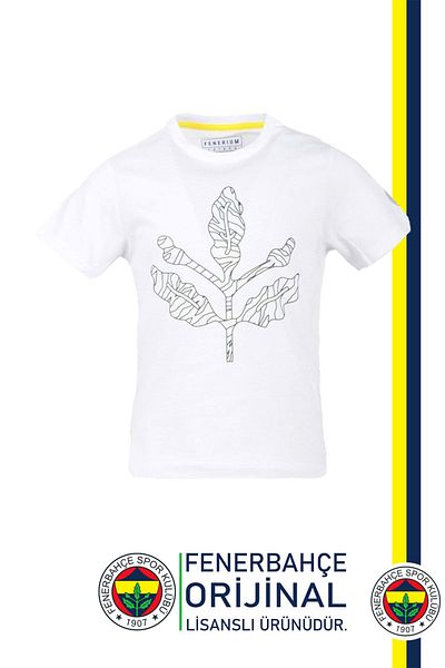 Fenerbahçe Παιδικό μπλουζάκι με γιακά γιαουρτιού με λογότυπο Palamut, από ξύλινο Duraklan