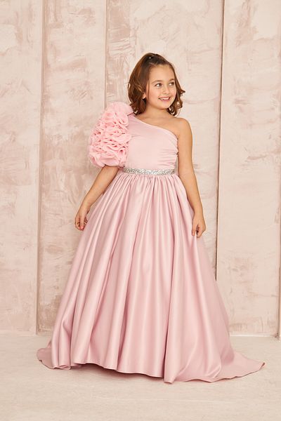 zühre balaban Βραδινό φόρεμα για κορίτσι σε πούδρα Rosetta Dress Zb Kids