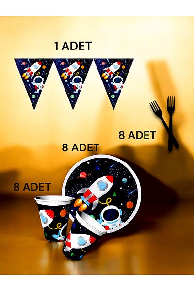 VibeHome Space Themed S Pack for 8 - Birthday Party and Fun Events