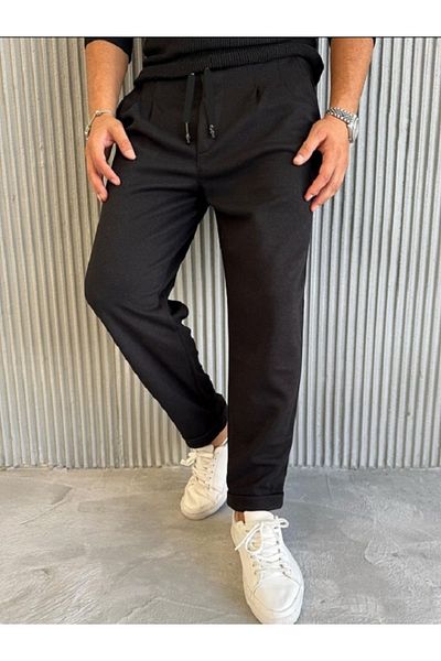 Butik Karaca ανδρικό ιταλικό μοντέλο baggiy fit harvest palazzo pleat λεπτομέρεια παντελόνι polyviscone